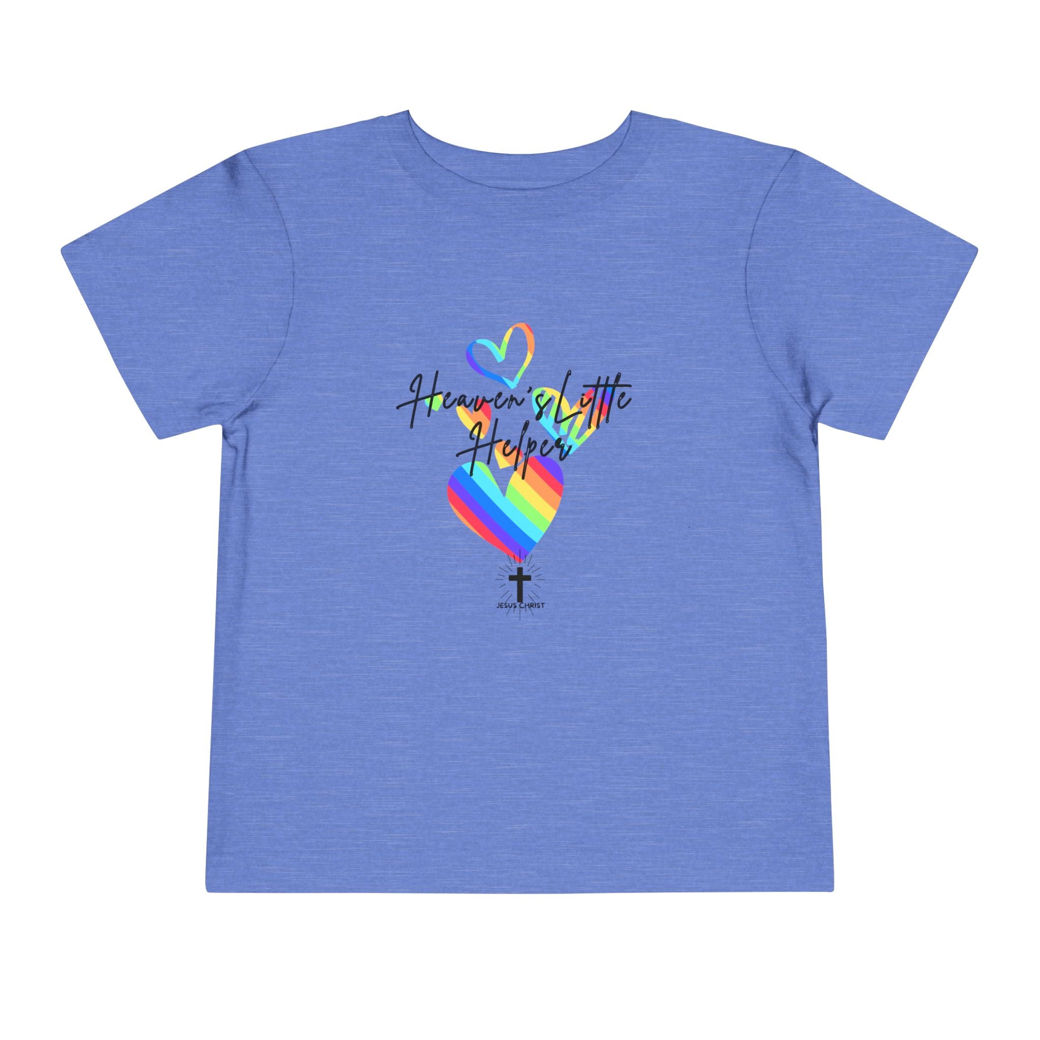 Toddler Tee — "Heaven's Little Helper" Rainbow