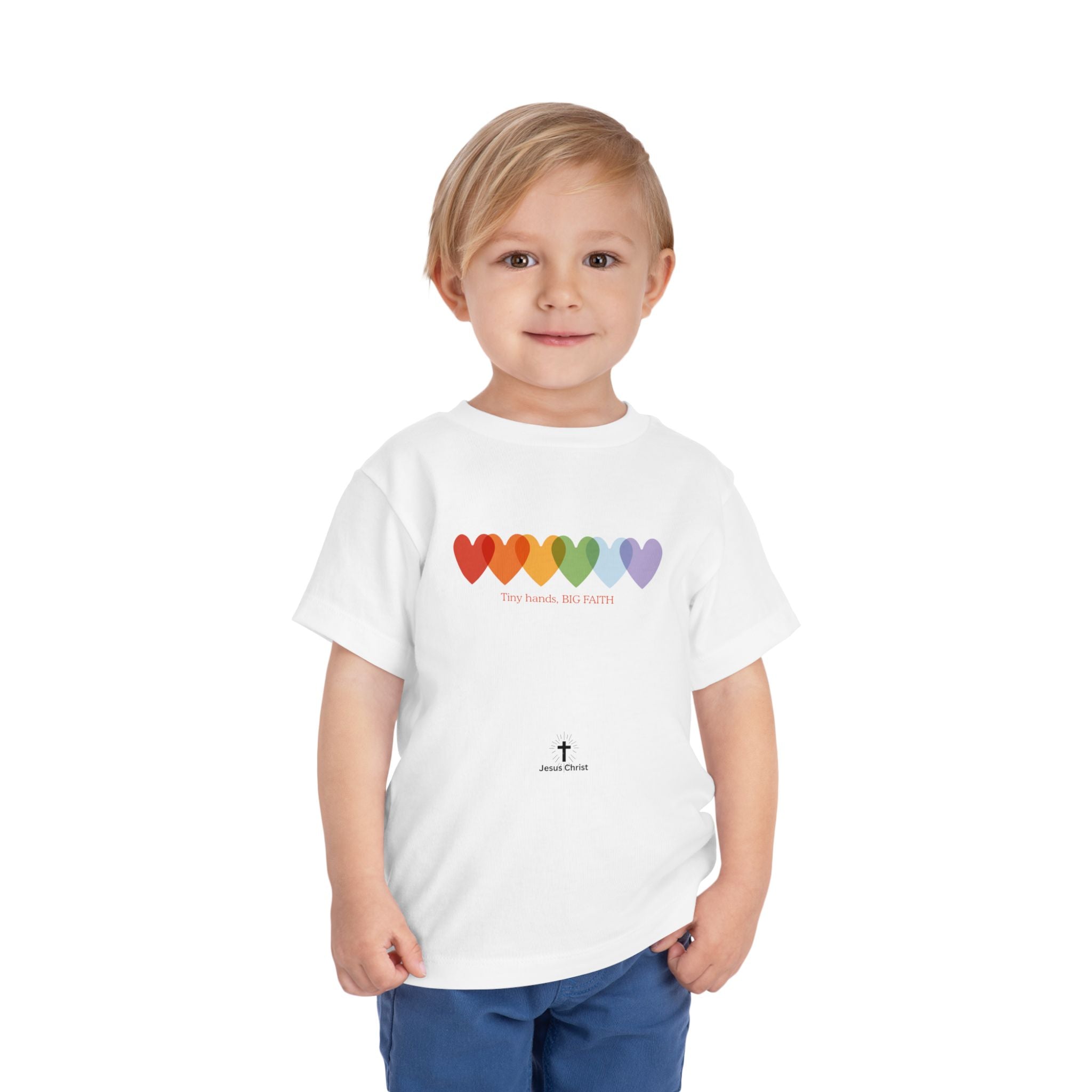Toddler Tiny Hands, Big Faith - Christian Kids Tee
