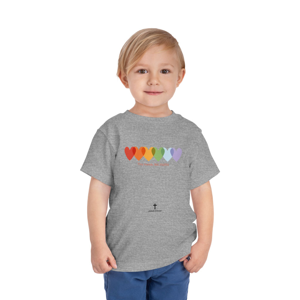 Toddler Tiny Hands, Big Faith - Christian Kids Tee