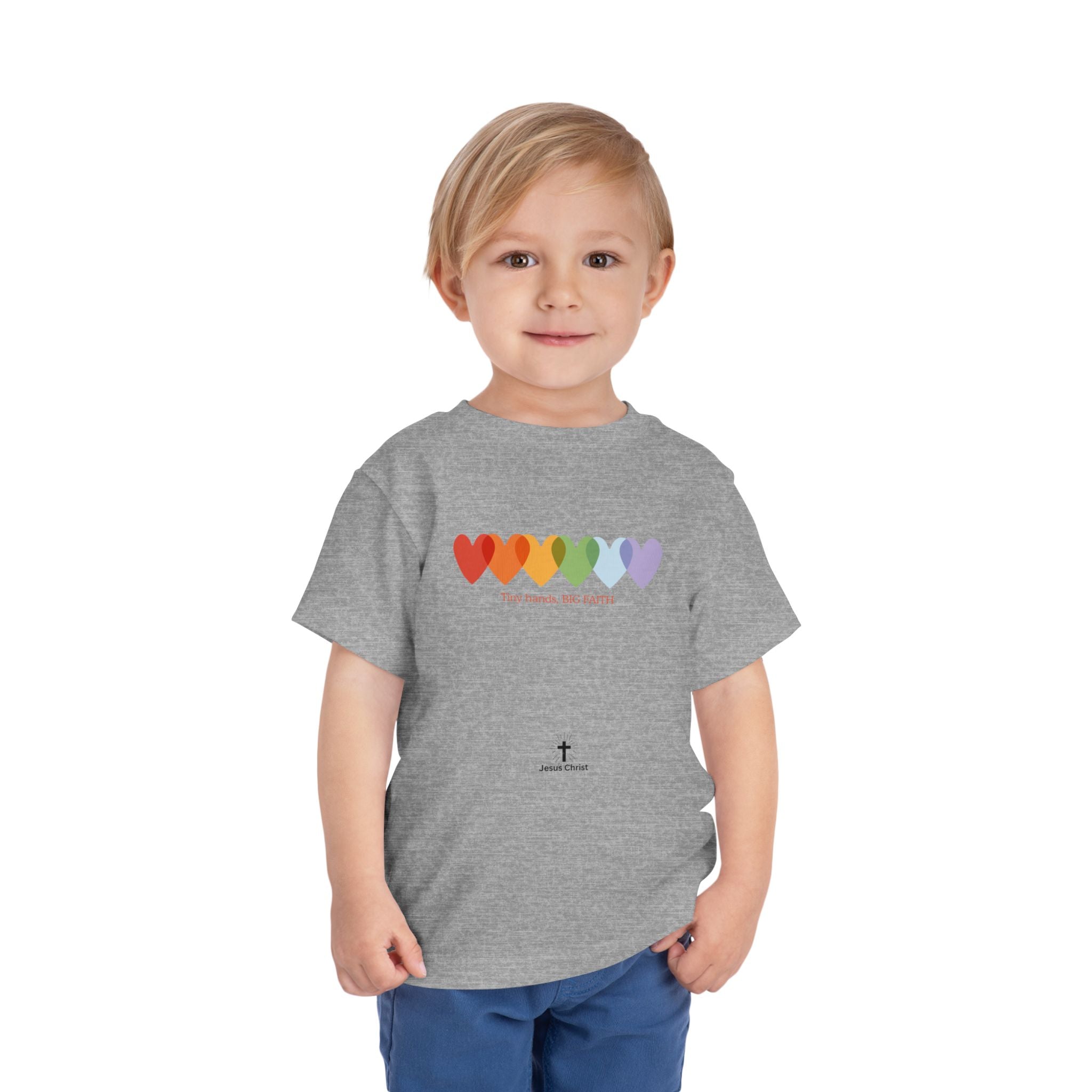 Toddler Tiny Hands, Big Faith - Christian Kids Tee