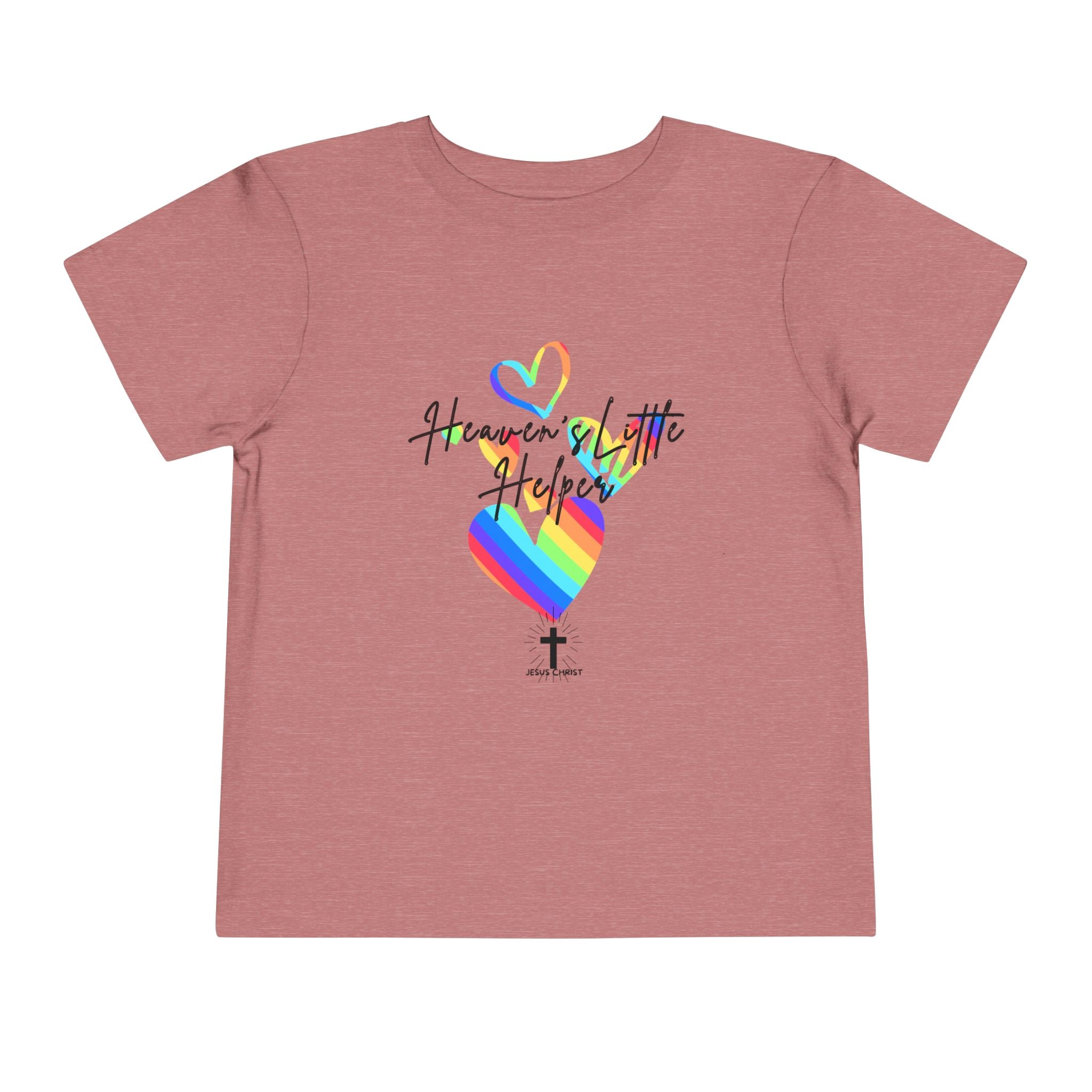 Kids Tee — "Heaven's Little Helper" Rainbow