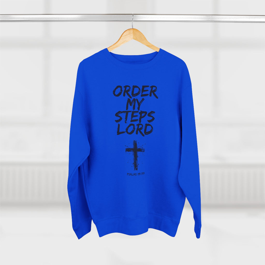 Order My Steps Lord Sweatshirt – Christian Faith Cross Crewneck