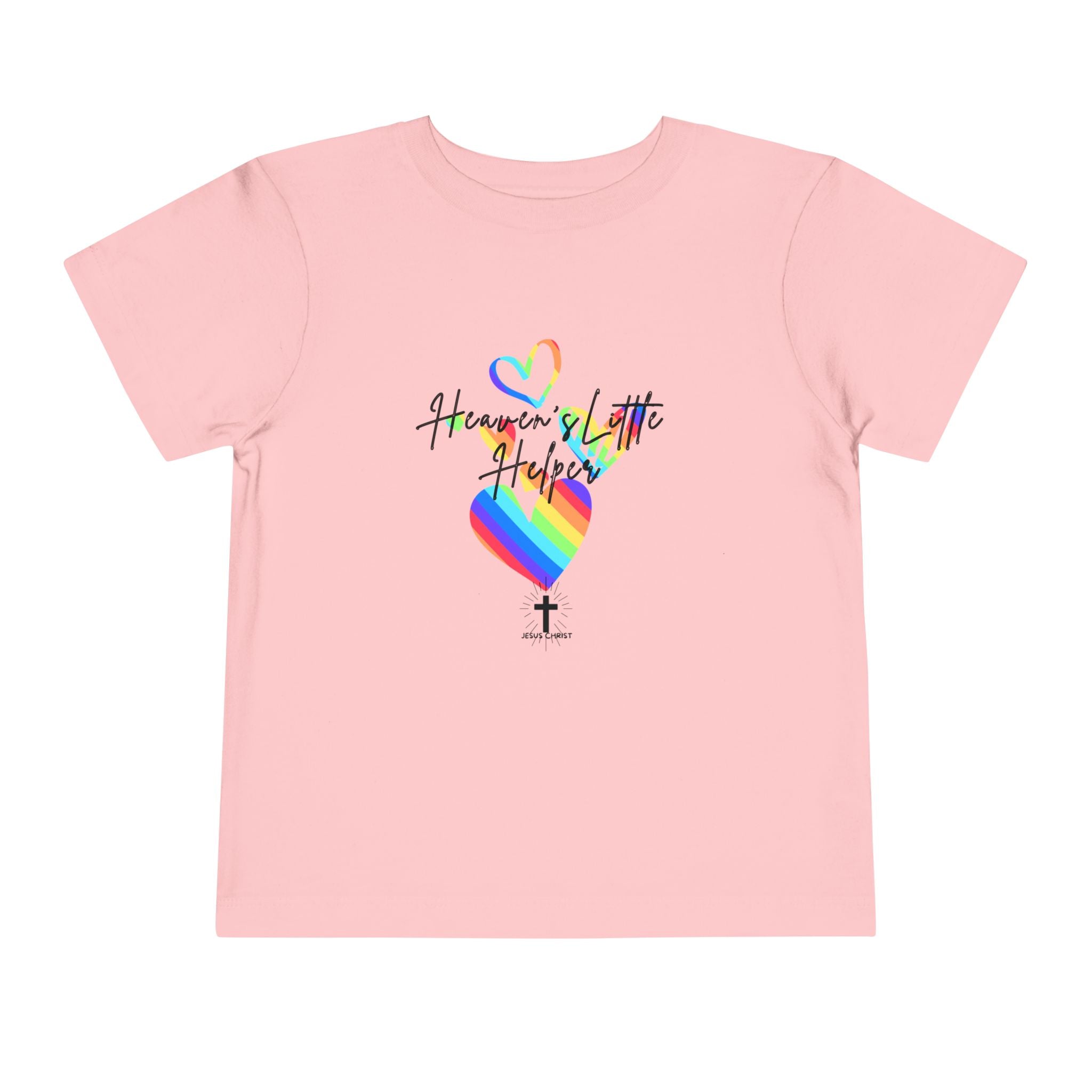 Toddler Tee — "Heaven's Little Helper" Rainbow