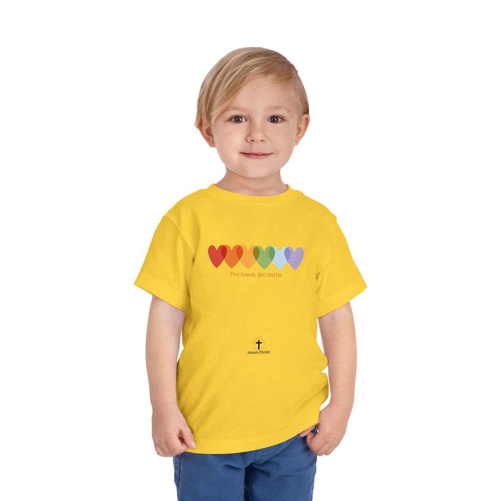 Toddler Tiny Hands, Big Faith - Christian Kids Tee