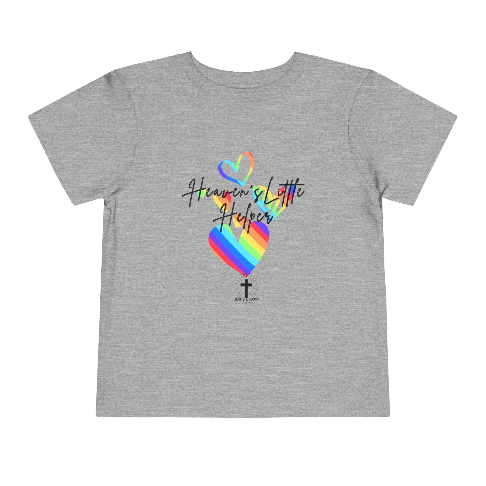 Kids Tee — "Heaven's Little Helper" Rainbow