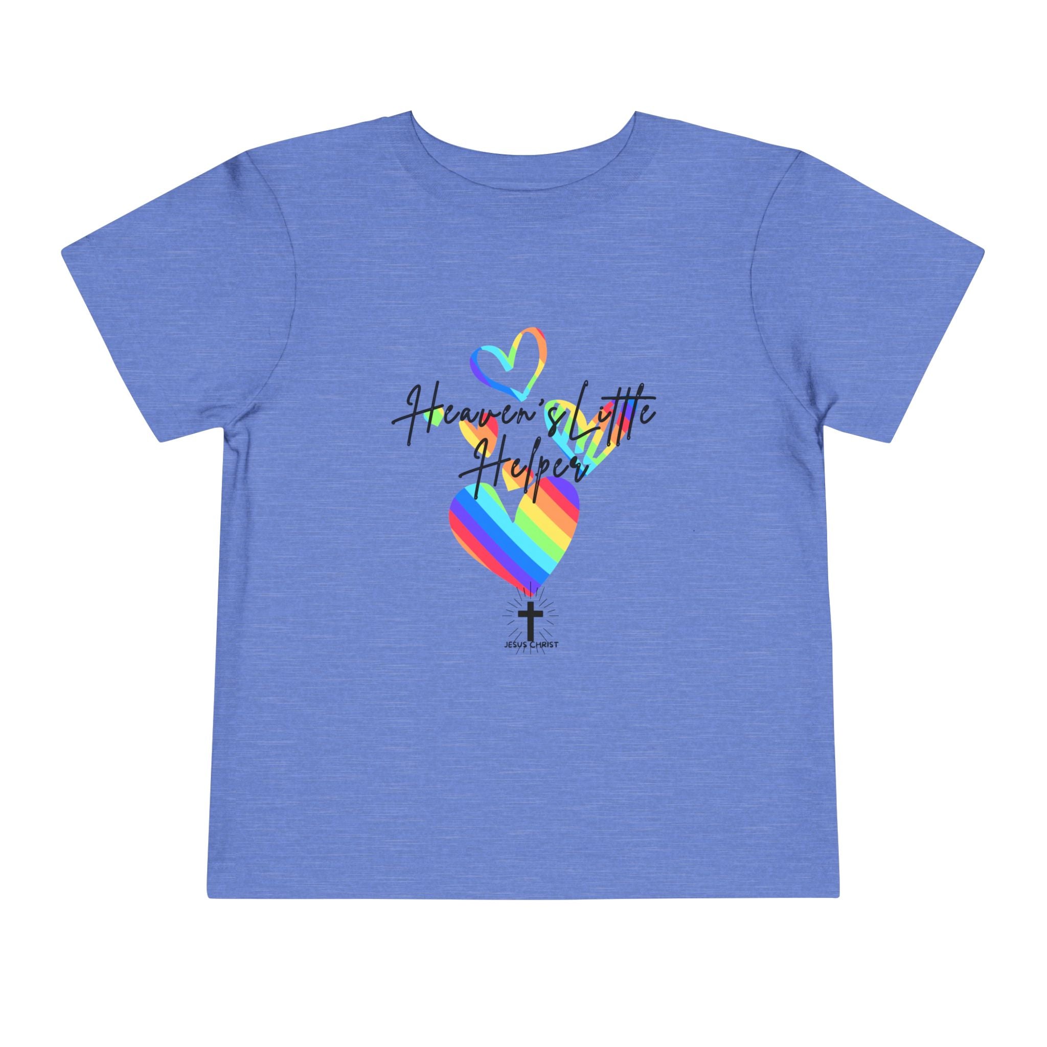 Kids Tee — "Heaven's Little Helper" Rainbow