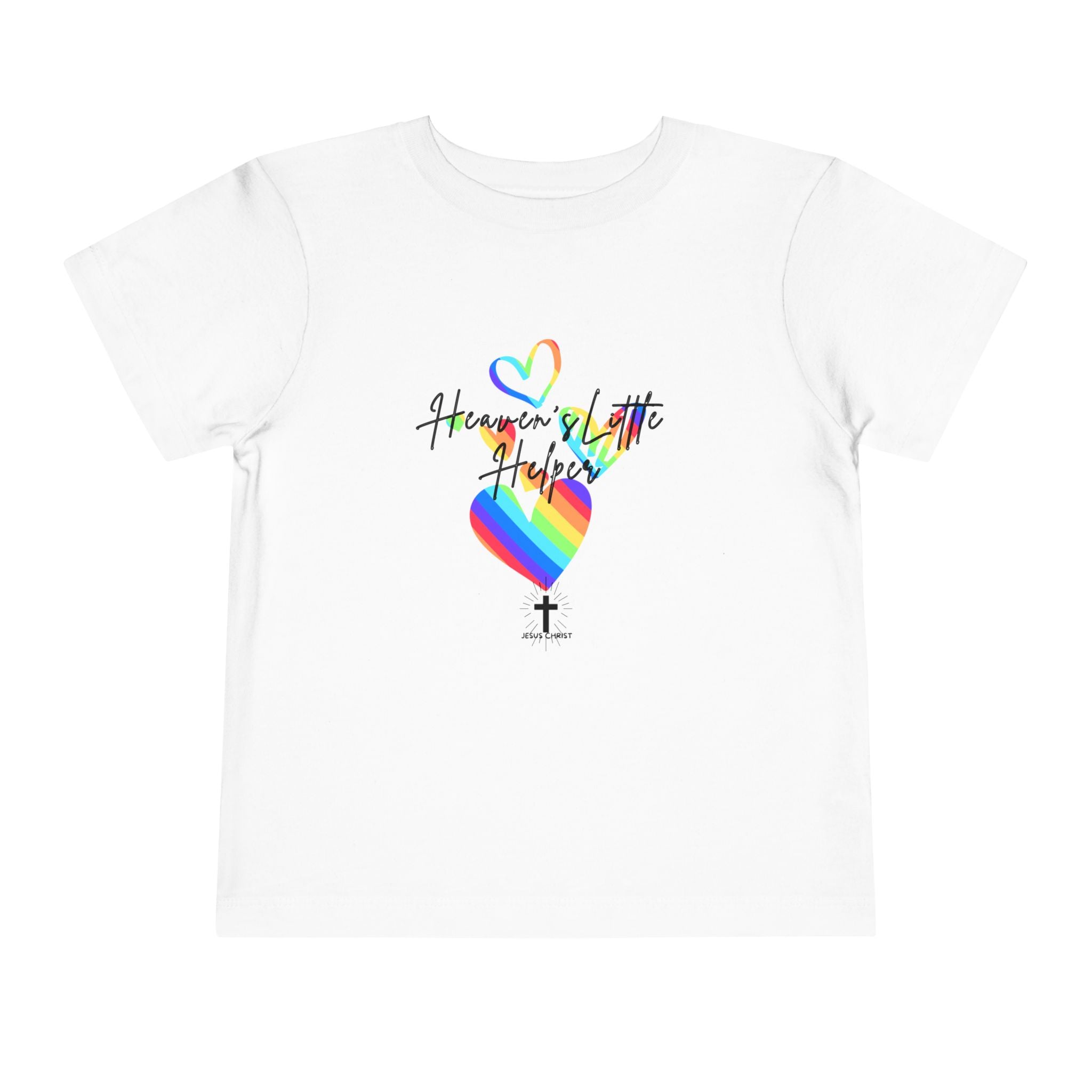 Toddler Tee — "Heaven's Little Helper" Rainbow