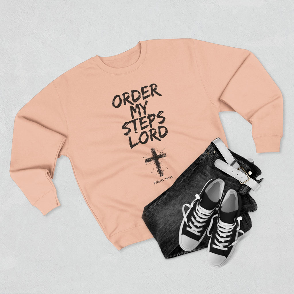 Order My Steps Lord Sweatshirt – Christian Faith Cross Crewneck