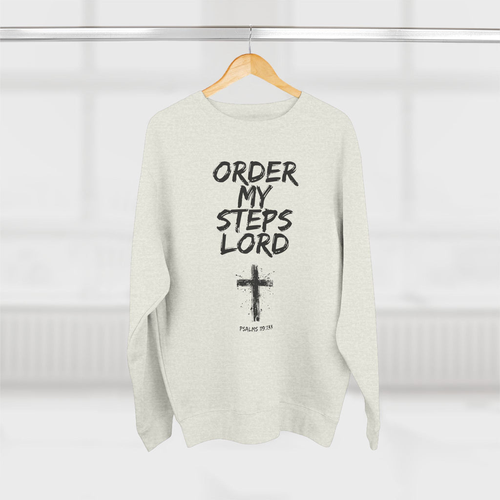 Order My Steps Lord Sweatshirt – Christian Faith Cross Crewneck