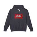 Jesus Saves Hoodie — Mirrored Red Graphic Christian Sweatshirt