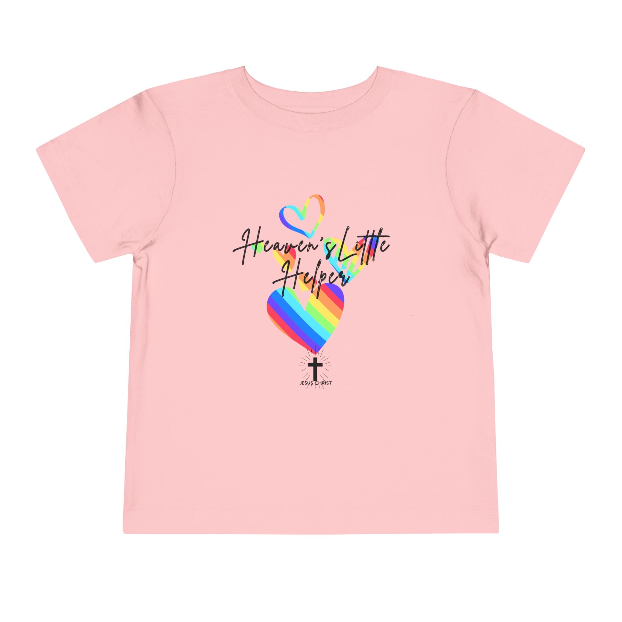 Kids Tee — "Heaven's Little Helper" Rainbow