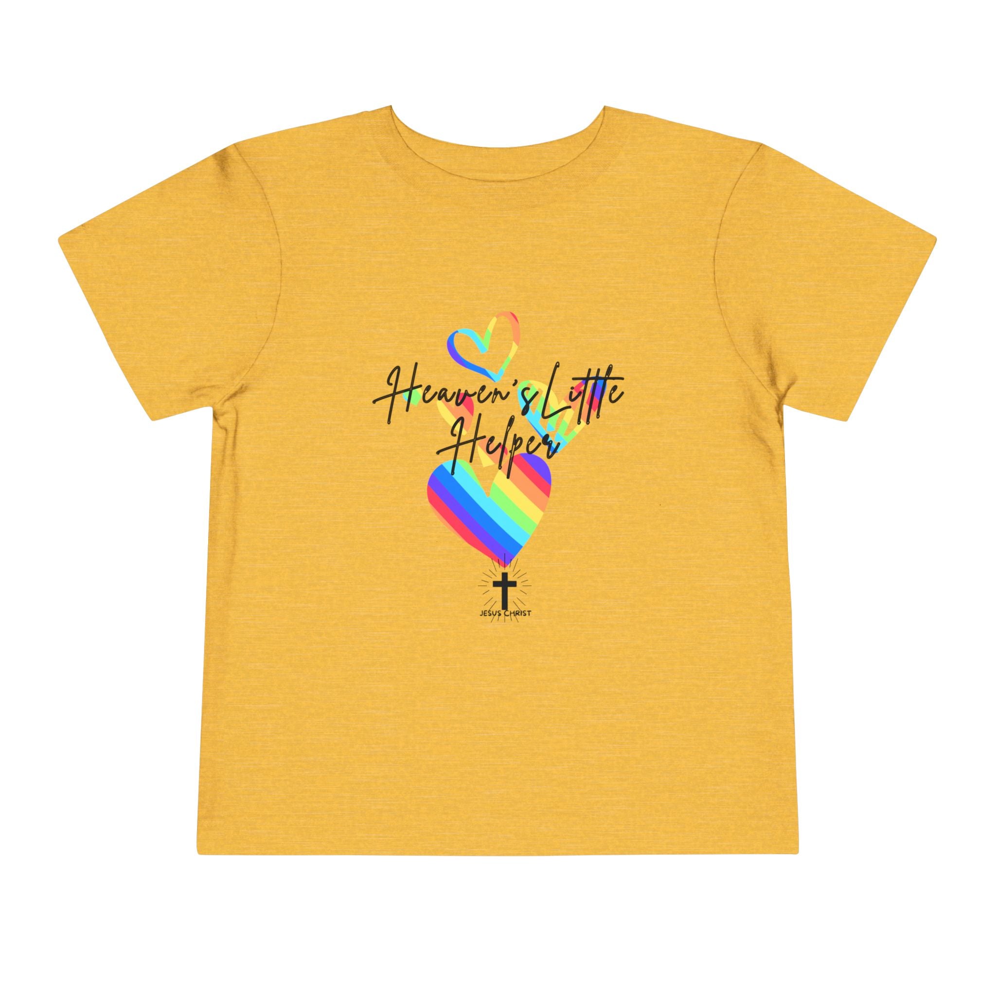 Kids Tee — "Heaven's Little Helper" Rainbow