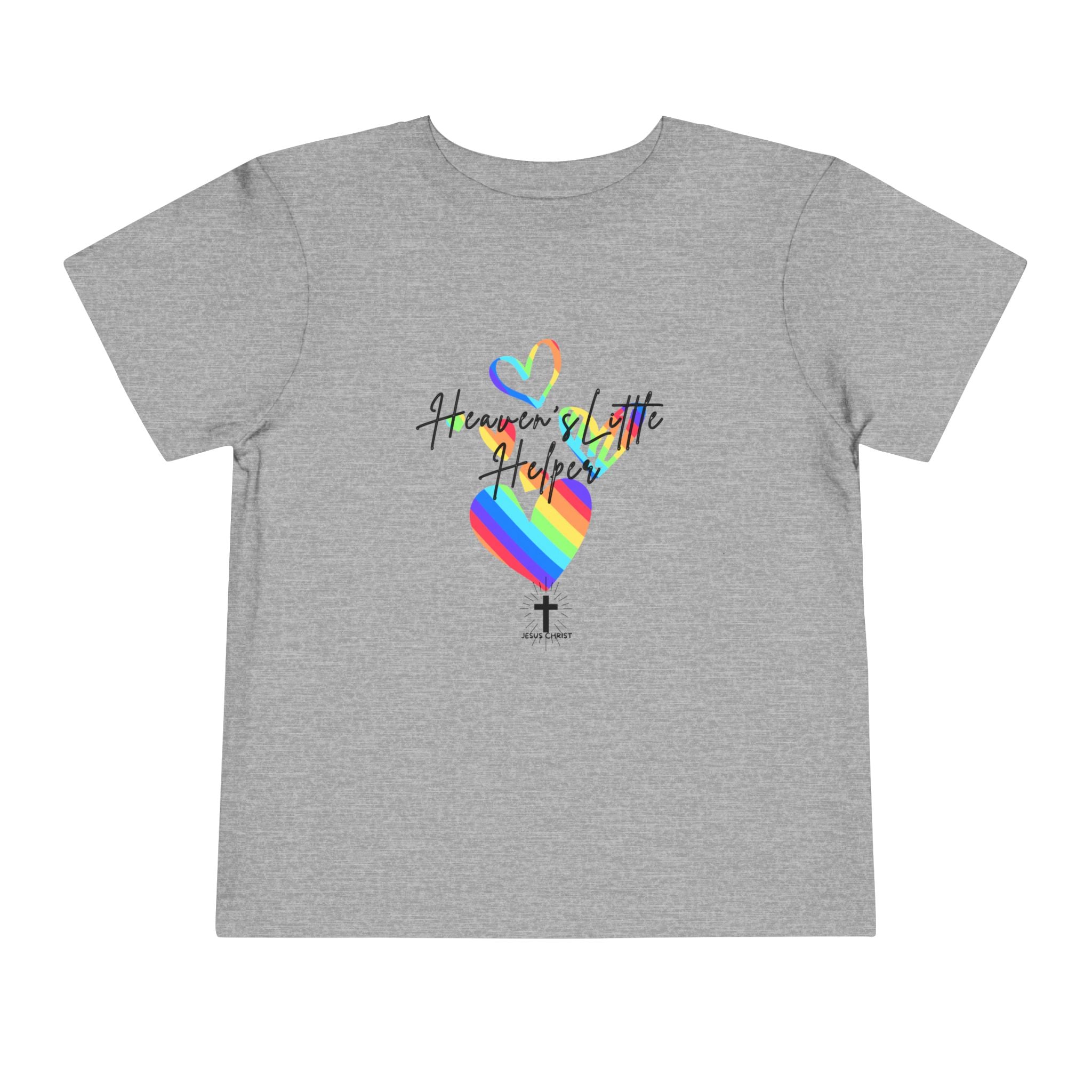 Toddler Tee — "Heaven's Little Helper" Rainbow