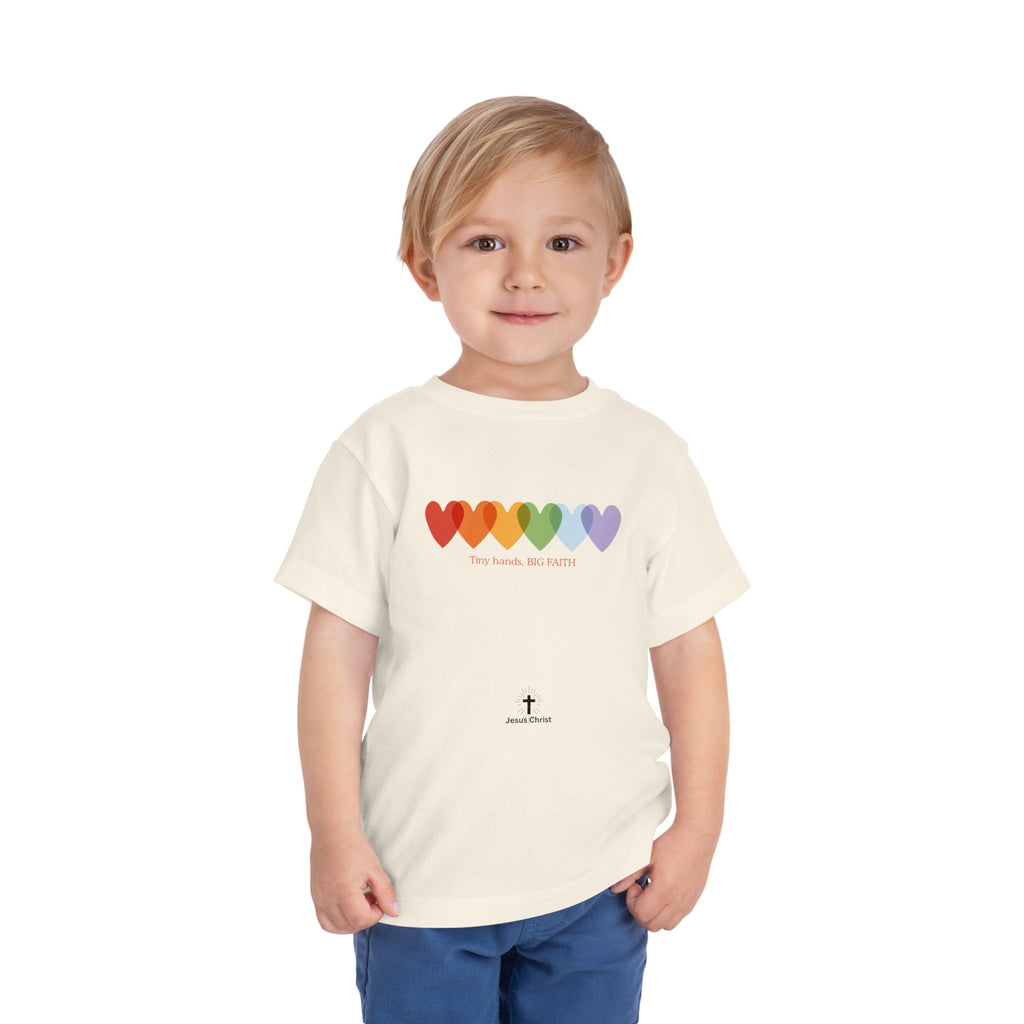 Toddler Tiny Hands, Big Faith - Christian Kids Tee