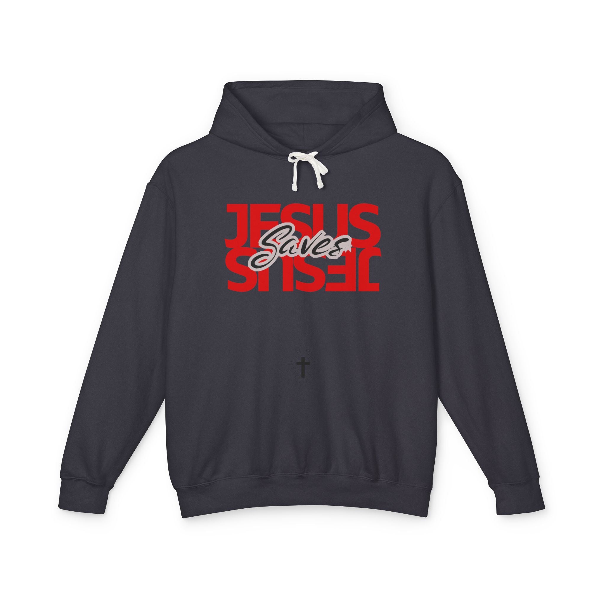 Jesus Saves Hoodie — Mirrored Red
